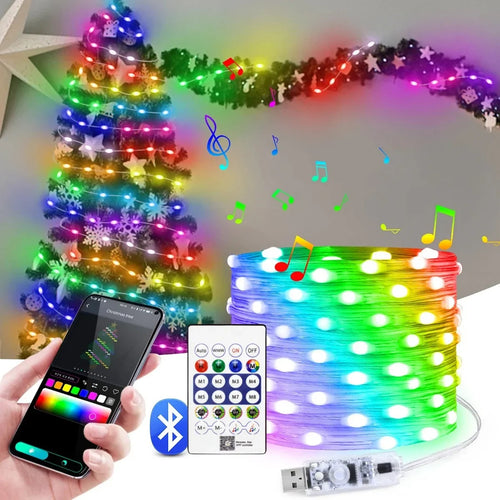 Guirnalda de luces navideñas Bluetooth RGBIC