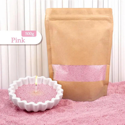 Cera de vela perlada granulada: cera vibrante y de combustión limpia para la elaboración de velas artesanales.