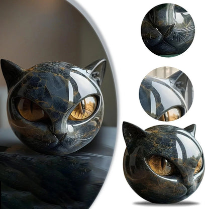Invita el misterio y la magia a tu espacio: la figura decorativa de gato negro de piedra