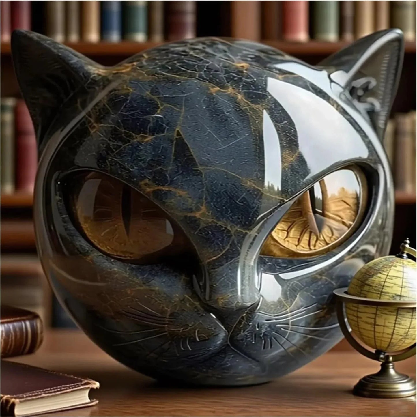 Invita el misterio y la magia a tu espacio: la figura decorativa de gato negro de piedra