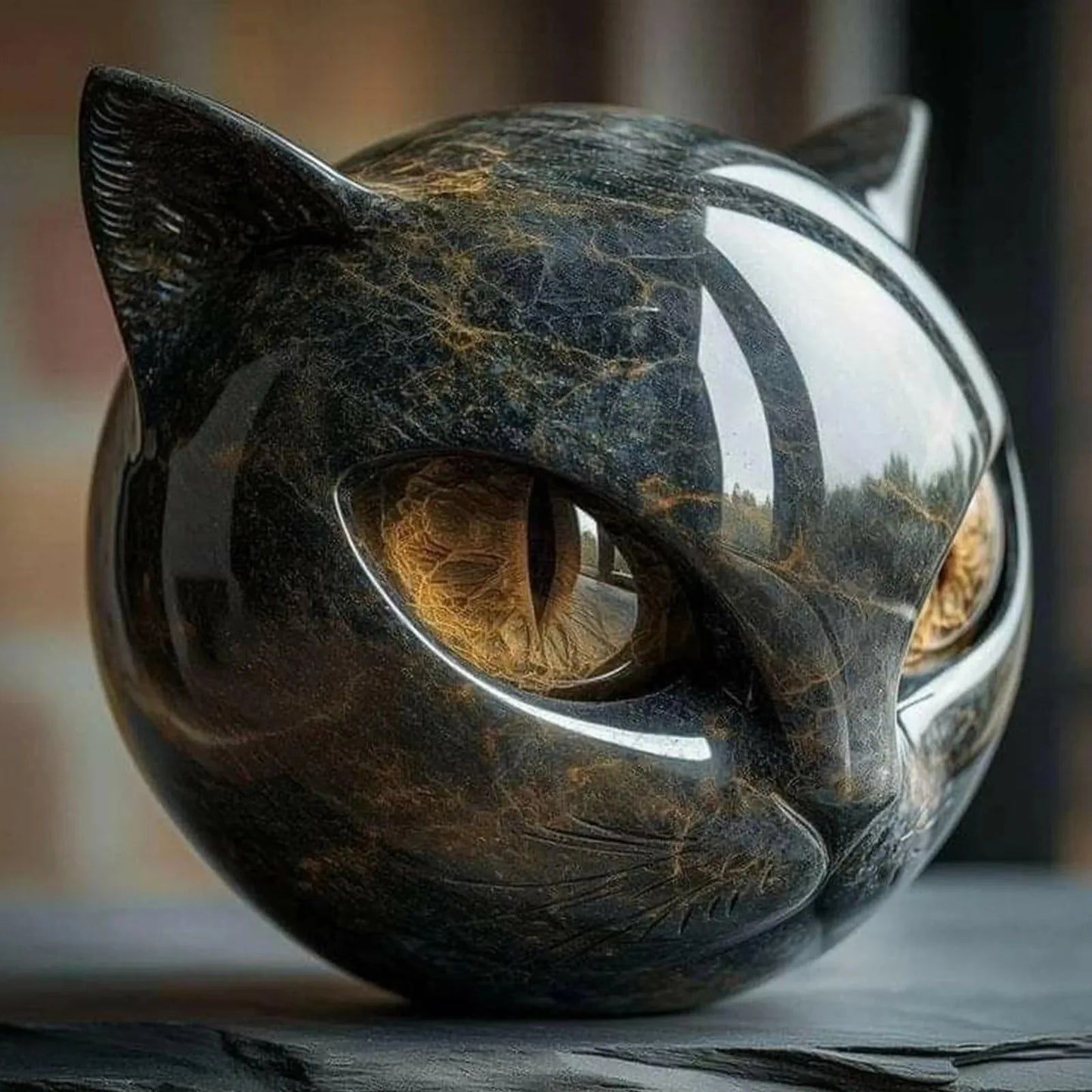 Invita el misterio y la magia a tu espacio: la figura decorativa de gato negro de piedra