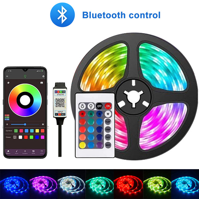 Control remoto y por aplicación para tiras de luces RGB Bluetooth