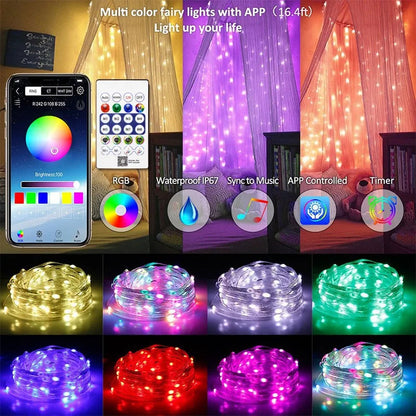 Guirnalda de luces navideñas Bluetooth RGBIC