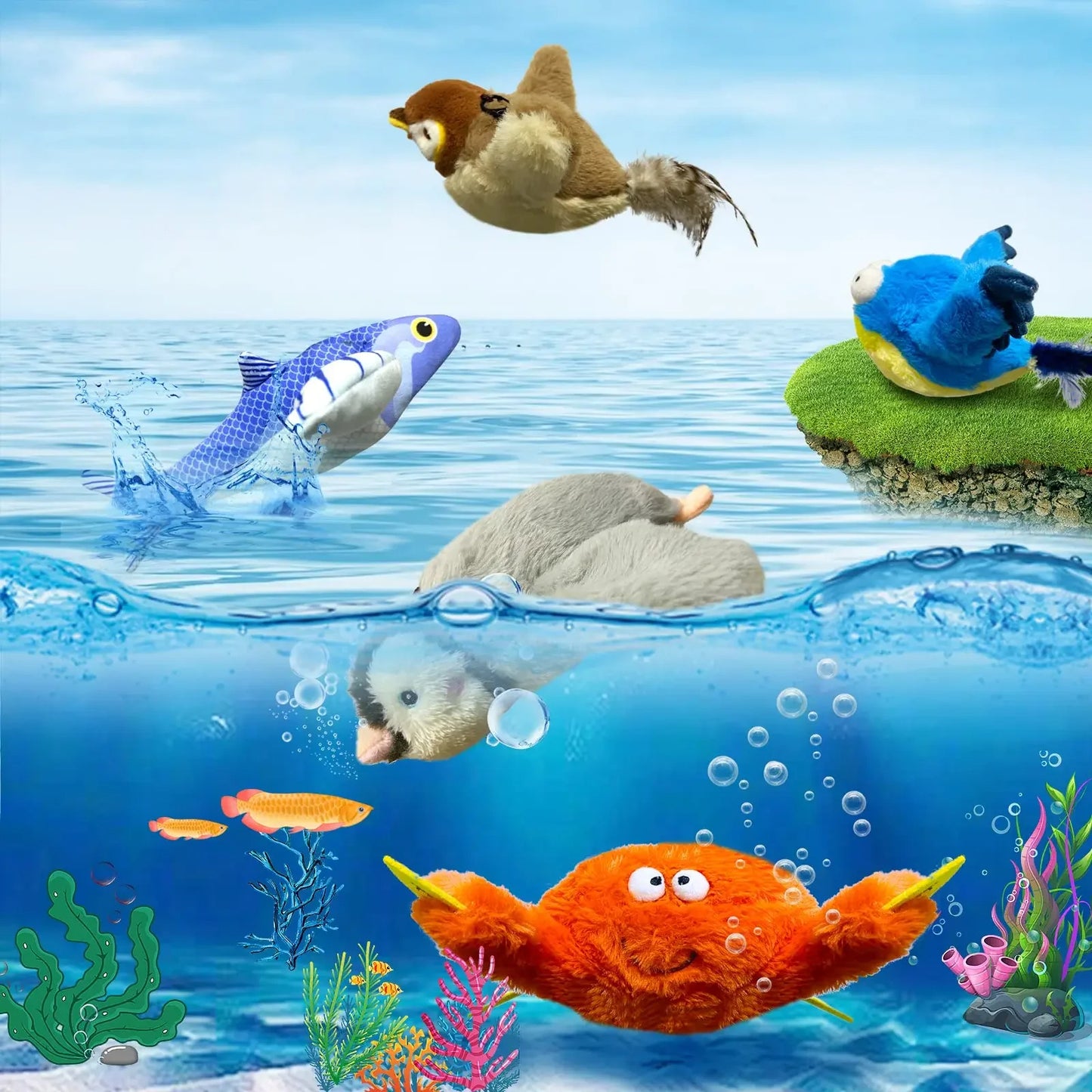 Juguete Interactivo para Gato con Pájaro Realista 🐦✨ – ¡Diversión que Despierta sus Instintos!