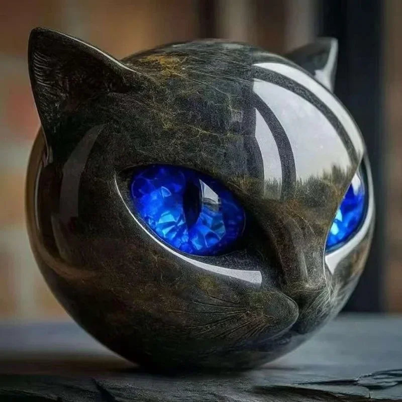 Invita el misterio y la magia a tu espacio: la figura decorativa de gato negro de piedra