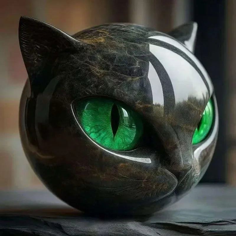 Invita el misterio y la magia a tu espacio: la figura decorativa de gato negro de piedra