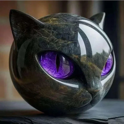 Invita el misterio y la magia a tu espacio: la figura decorativa de gato negro de piedra